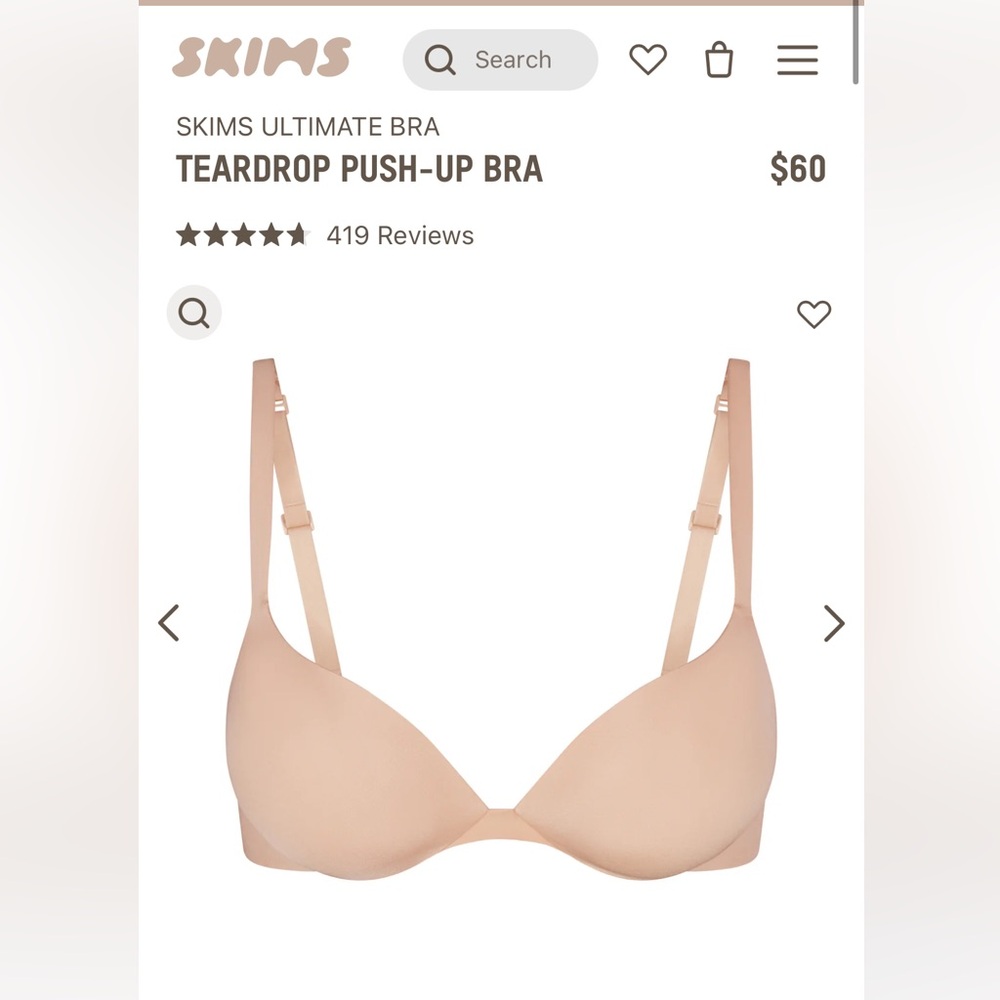 Skims push up bra